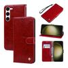 Per Samsung Galaxy S23 5G Custodia per telefono in pelle con trama cerata olio (rosso)