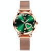 OLEVS 5189 Orologio al quarzo impermeabile a forma di cuore da donna (verde)