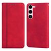 Custodia per telefono in PU con vibrazione orizzontale magnetica satinata per Samsung Galaxy S24(Rosso)