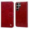Custodia per telefono in pelle flip antiurto con texture ultra cerata per Samsung Galaxy S24 (rossa)