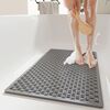 Tappetino antiscivolo per bagno in TPE, doccia domestica, vasca da bagno, poggiapiedi con ventosa anticaduta, dimensioni: 40x70 cm (grigio)
