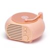 Mini giradischi retrò Altoparlante Bluetooth wireless Scheda multifunzionale Altoparlante da tavolo (rosa rosa)