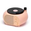 Mini giradischi retrò Altoparlante Bluetooth wireless Altoparlante da tavolo con scheda multifunzionale (rosa nero)