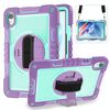 Per Huawei MatePad 11.5 2023 Custodia per tablet in silicone con contrasto per PC e rotazione a 360 gradi (viola + verde menta)
