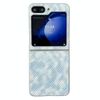 Custodia per telefono a copertura totale con motivo intrecciato colorato per Samsung Galaxy Z Flip5 (blu)