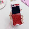 Per Samsung Galaxy Z Flip5 Custodia per telefono in TPU epossidico con paillettes glitterate (rosso)