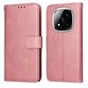 Per Redmi Note 14 Pro 5G / Note 14 Pro+ 5G Custodia per telefono in pelle con texture di vitello classica (oro rosa)