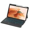 Per Samsung Galaxy Tab S10+ / S9 FE+ / S9+ Custodia in pelle con tastiera Bluetooth retroilluminata staccabile con touchpad (nero)
