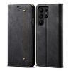 Per Samsung Galaxy S24 Ultra 5G Denim Texture Casual Style Custodia in Pelle Flip Orizzontale (Nero)