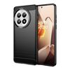 Per OnePlus 13 Custodia per telefono in TPU con texture spazzolata in fibra di carbonio (nero)