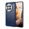 Per OnePlus 13 Custodia per telefono in TPU con texture spazzolata in fibra di carbonio (blu)
