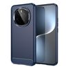 Custodia per telefono in TPU con texture spazzolata in fibra di carbonio per Honor Magic7 (blu)