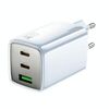 hoco N49 Glorious PD65W 2 x Type-C / USB-C, USB-A Caricabatterie rapido a tre porte, tipo di spina: spina UE (blu)