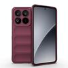 Per Xiaomi 15 Pro 5G Magic Shield TPU + Custodia in flanella per telefono (rosso vino)