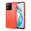 Custodia per telefono in TPU con texture spazzolata in fibra di carbonio per Honor X5b (rosso)