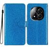 Per Redmi Note 14 Pro 5G Custodia in pelle con glitter e flip (blu)