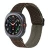 Per Samsung Galaxy Watch Ultra 47mm Cinturino in nylon intrecciato con motivo a onde (verde scuro)