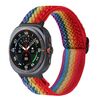 Per Samsung Galaxy Watch Ultra 47mm Cinturino in nylon intrecciato con motivo a onde (arcobaleno)
