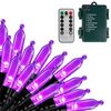 Stringa di luci natalizie con batteria impermeabile, stringa di luci per cielo stellato, lunghezza: 10 m, 100 luci con telecomando (viola)