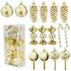 15 pezzi/set decorazioni per l'albero di Natale lecca-lecca vortici caramelle dipinte (oro)