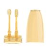 Spazzolino da denti per bambini in silicone alimentare + spazzolino per la lingua, spazzolino per la pulizia orale dei bambini, colore: beige