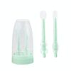 Spazzolino da denti per bambini in silicone alimentare + spazzolino per la lingua, spazzolino per la pulizia orale dei bambini, colore: verde