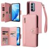Per OnePlus Nord 200 5G Rivet Buckle 9 carte Custodia in pelle a tre pieghe per telefono (oro rosa)
