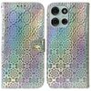 Per Motorola Moto G75 5G Custodia per telefono in pelle con fibbia magnetica colorata (argento)