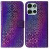 Per Motorola Moto G75 5G Custodia per telefono in pelle con fibbia magnetica colorata (viola)