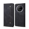 Per Huawei Mate 70 5G Custodia in pelle con texture denim (nero)