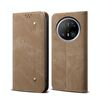 Per Huawei Mate 70 Pro 5G / 70 Pro+ 5G Custodia in pelle con texture denim (cachi)