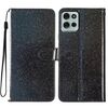 Per Motorola Moto G75 5G Custodia in pelle con glitter (nero)