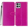 Per Motorola Moto G75 5G Custodia in pelle con glitter e flip (rosso rosa)