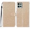 Per Motorola Moto G75 5G Custodia in pelle con glitter (oro)