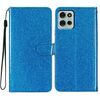 Per Motorola Moto G75 5G Custodia in pelle con glitter (blu)