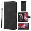 Per Google Pixel 9a Custodia in pelle con linee geometriche Skin Feel (nero)