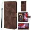 Per Google Pixel 9a Custodia in pelle con linee geometriche Skin Feel (marrone)