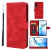 Per OnePlus Nord CE4 Custodia in pelle con linee geometriche Skin Feel (rosso)
