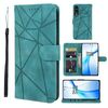 Per OnePlus Nord CE4 Custodia in pelle con linee geometriche Skin Feel (verde)