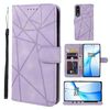 Per OnePlus Nord CE4 Custodia in pelle con linee geometriche effetto pelle (viola)