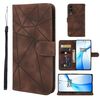 Per OnePlus Nord CE4 Custodia in pelle con linee geometriche Skin Feel (marrone)