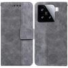 Per Xiaomi 15 Custodia per telefono in pelle con motivo geometrico in rilievo (grigio)