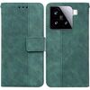 Per Xiaomi 15 Custodia per telefono in pelle con motivo geometrico in rilievo (verde)