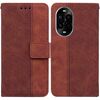 Per Huawei Nova 13 Pro Custodia per telefono in pelle con motivo geometrico in rilievo (marrone)