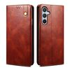 Per Samsung Galaxy A26 5G Custodia per telefono in pelle con texture Crazy Horse Oil Wax (marrone)