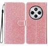 Per Redmi A4 5G Custodia in pelle con glitter e flip (oro rosa)
