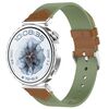 Per Huawei Watch GT 5 41mm Cinturino in Nylon e Pelle Ibrido Tessuto (Verde Marrone)