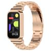 Per Redmi Band 3, cassa dell'orologio con struttura in metallo e cinturino in acciaio inossidabile con tre perle integrate (oro rosa)