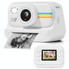 Fotocamera con stampa fotografica, flash LED da 2,0 pollici, registrazione HD 1080P, con 3 rotoli di carta, colore: bianco