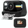Fotocamera con stampa fotografica, flash LED da 2,0 pollici, registrazione HD 1080P con 3 rotoli di carta, colore: nero + 32G